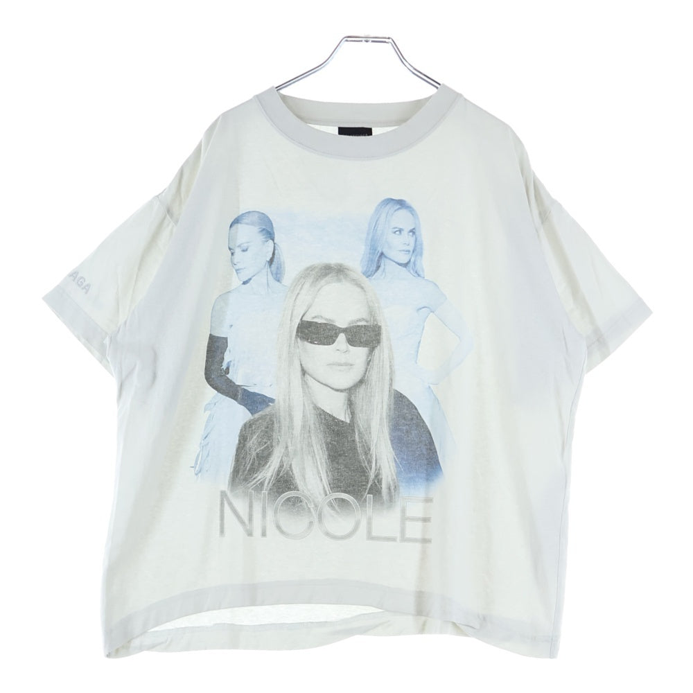 BALENCIAGA(バレンシアガ) 25SS NICOLE KIDMAN ニコール キッドマン プリント クルーネック 半袖Tシャツ カットソー グレー 826344 TSVW3