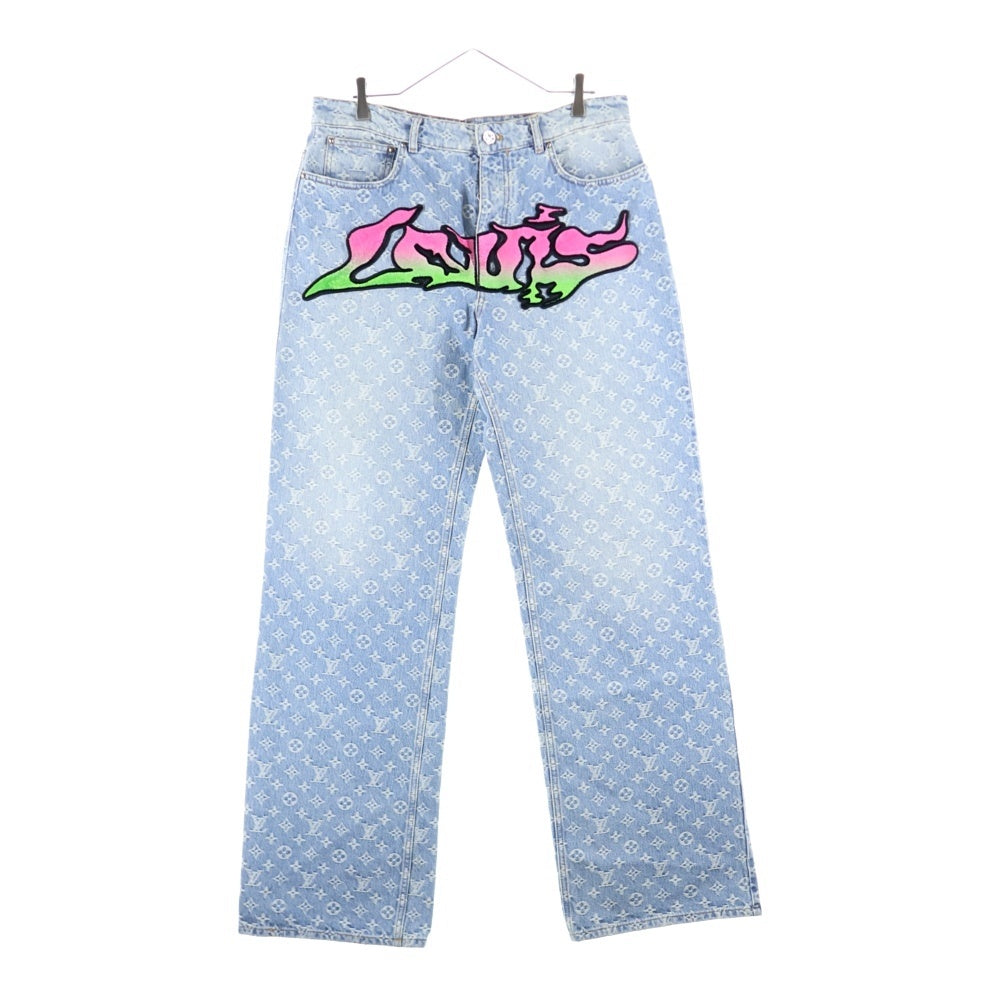 LOUIS VUITTON(ルイヴィトン) 22SS シグネチャーデザインパッチ モノグラム ワイド バギーデニムパンツ インディゴ RM221 UZD HMD75W