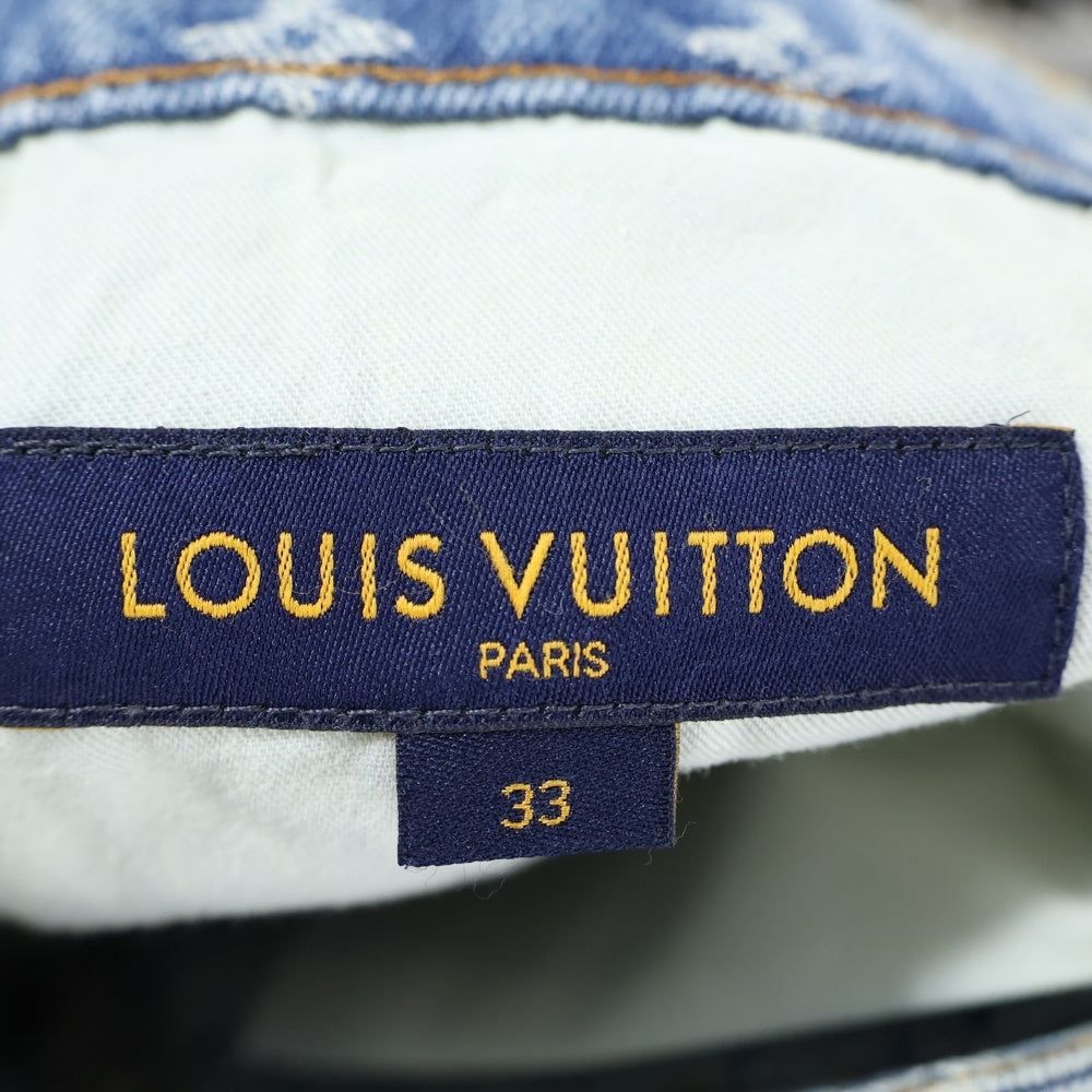 LOUIS VUITTON(ルイヴィトン) 22SS シグネチャーデザインパッチ モノグラム ワイド バギーデニムパンツ インディゴ RM221 UZD HMD75W