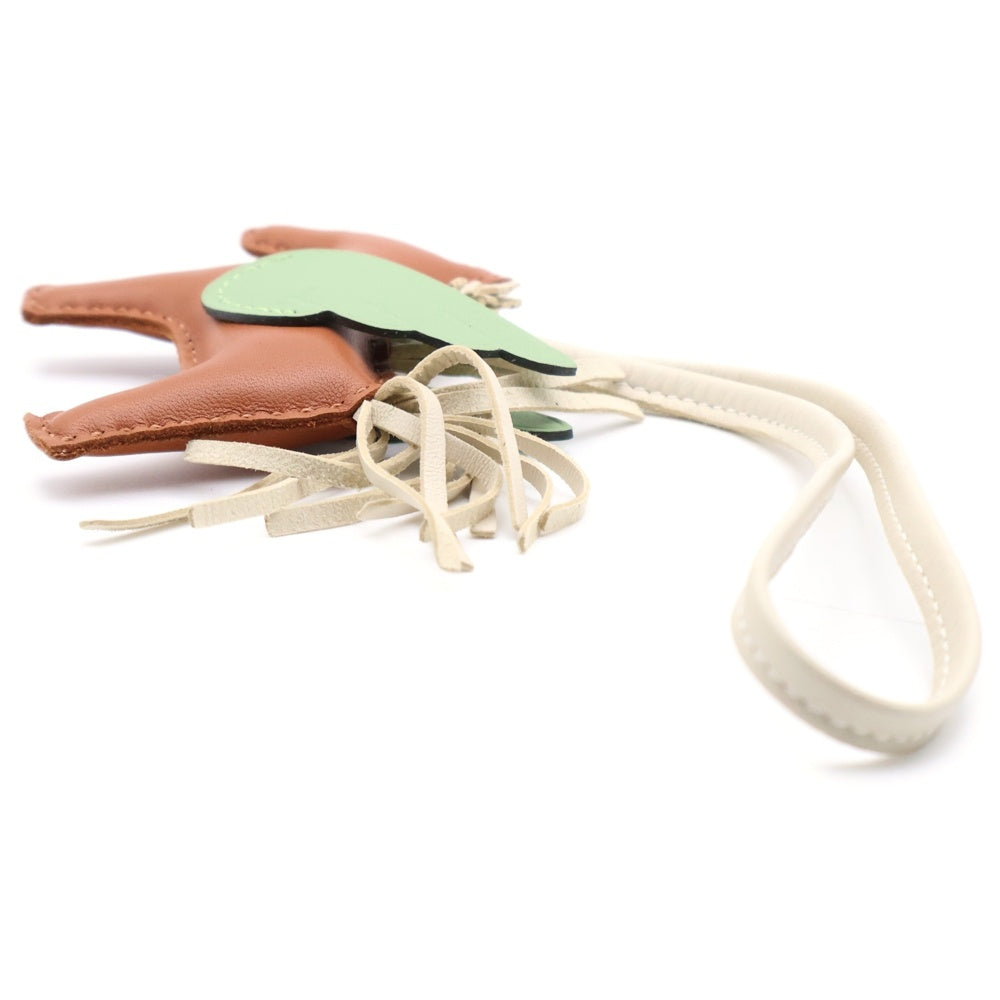 HERMES(エルメス) ペガサスチャーム PM レザーストラップ ブラウン/グリーン B刻印