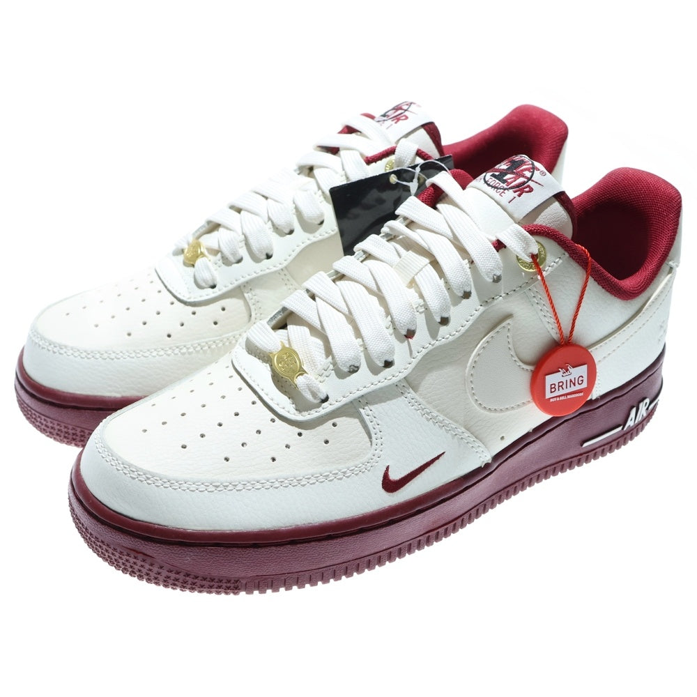 NIKE(ナイキ) WMNS AIR FORCE 1 LOW 40TH ANNIVERSARY ウィメンズ エアフォース1 40周年記念 ローカットスニーカー ホワイト/バーガンディ US9/26cm DQ7582-100
