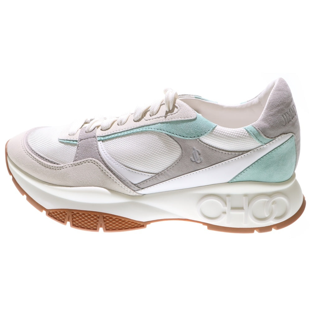 JIMMY CHOO(ジミーチュウ) CHOOロゴ スエードメッシュ切替 プラットフォーム ローカットスニーカー ホワイト J00015083141
