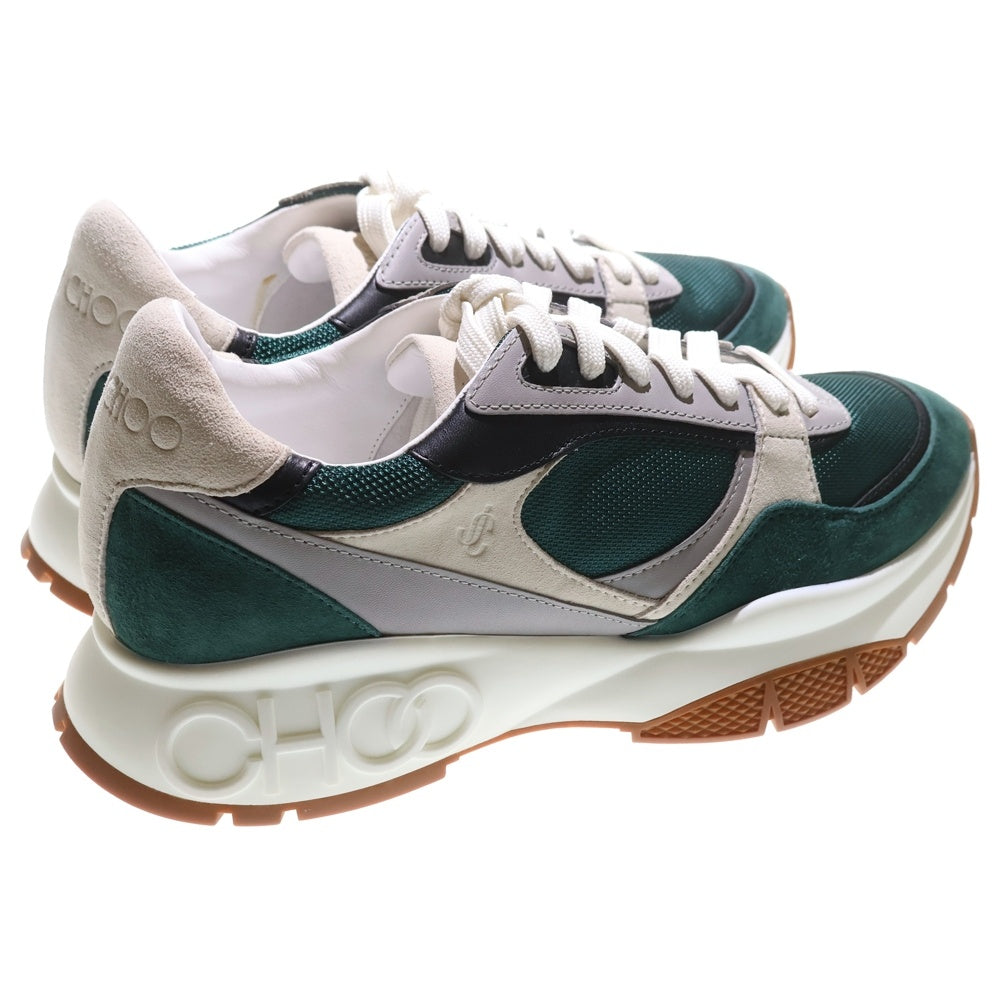 JIMMY CHOO(ジミーチュウ) CHOOロゴ スエードメッシュ切替 プラットフォーム ローカットスニーカー グリーン J00015541241