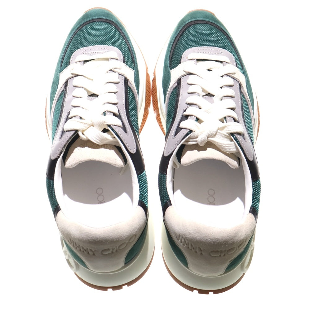 JIMMY CHOO(ジミーチュウ) CHOOロゴ スエードメッシュ切替 プラットフォーム ローカットスニーカー グリーン J00015541241