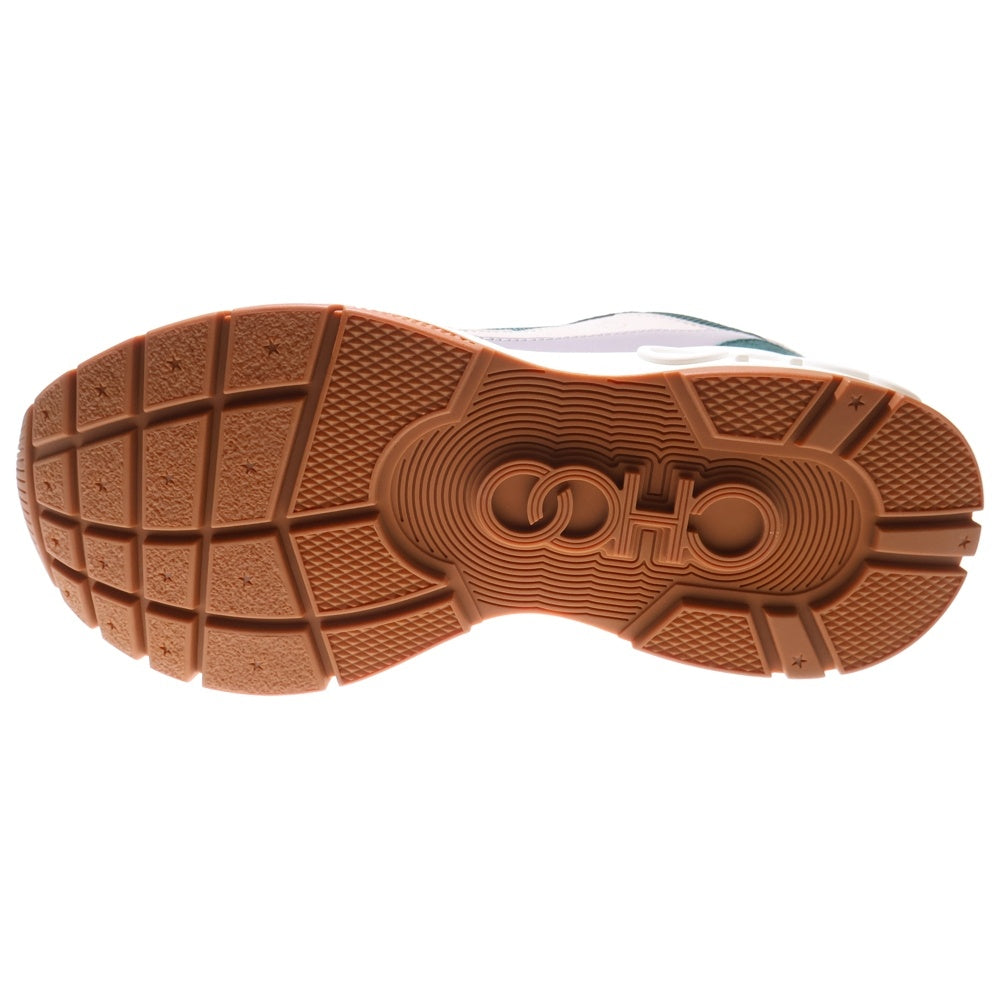 JIMMY CHOO(ジミーチュウ) CHOOロゴ スエードメッシュ切替 プラットフォーム ローカットスニーカー グリーン J00015541241