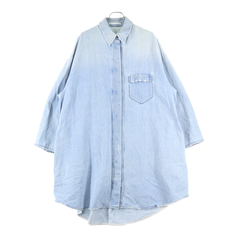 MM6 Maison Margiela(エムエムシックスメゾンマルジェラ) 15SS 7分丈 ロングデニムシャツ インディゴ S32AA0094 S30460