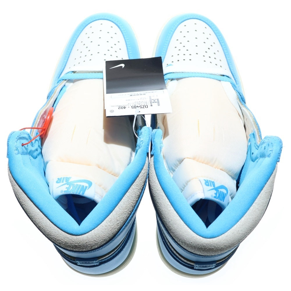 NIKE(ナイキ) AIR JORDAN 1 RETRO HIGH OG UNC REIMAGINED エアジョーダン 1 レトロ リイマジンド ハイカットスニーカー ホワイト/ライトブルー US9/27cm DZ5485-402