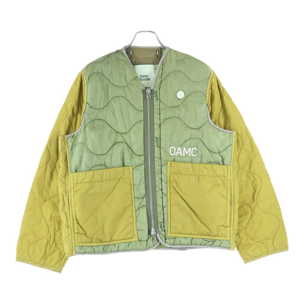 OAMC(オーエーエムシー) 22AW OVERDYED M-65 LINER オーバーダイ キルティング サイドカット ライナー ノーカラージャケット カーキ 22A28OAX08