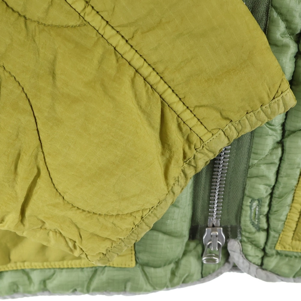 OAMC(オーエーエムシー) 22AW OVERDYED M-65 LINER オーバーダイ キルティング サイドカット ライナー ノーカラージャケット カーキ 22A28OAX08