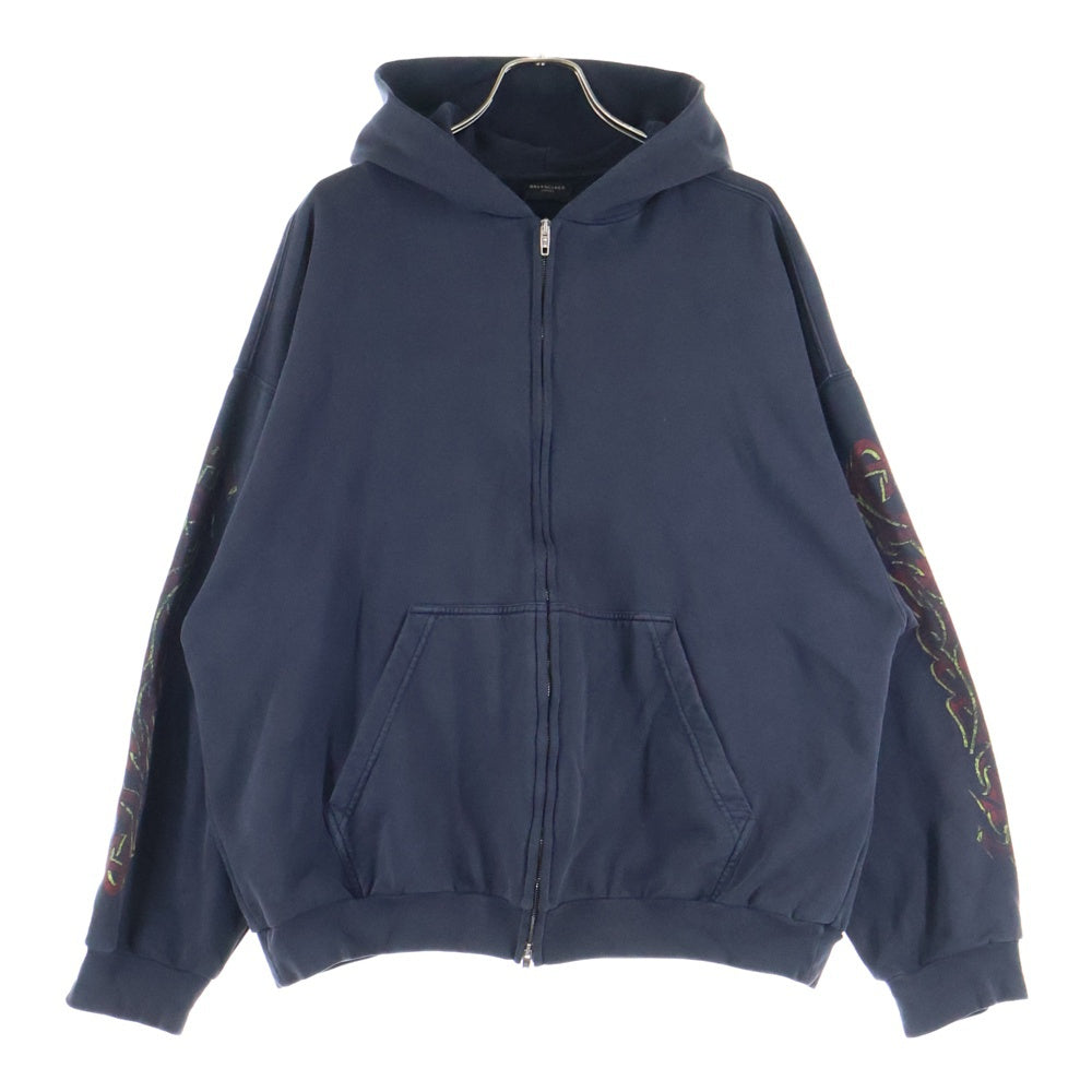 BALENCIAGA(バレンシアガ) 23AW OFFSHORE アートプリント スウェット ジップアップ パーカー ブラック 770939 TPVM9