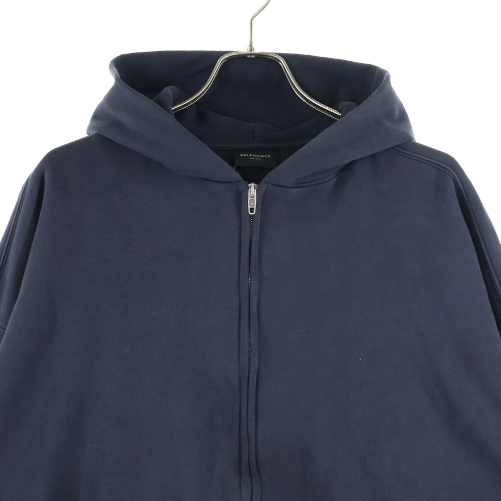 BALENCIAGA(バレンシアガ) 23AW OFFSHORE アートプリント スウェット ジップアップ パーカー ブラック 770939 TPVM9