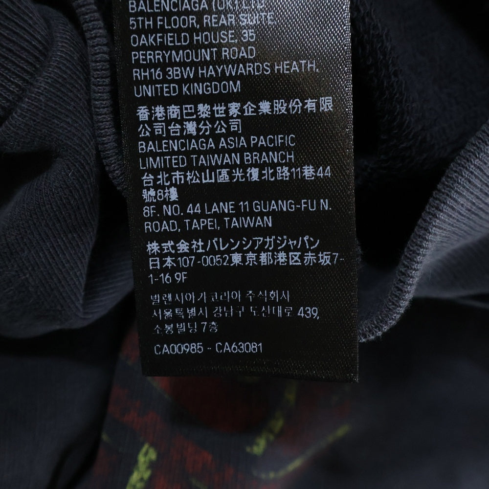 BALENCIAGA(バレンシアガ) 23AW OFFSHORE アートプリント スウェット ジップアップ パーカー ブラック 770939 TPVM9