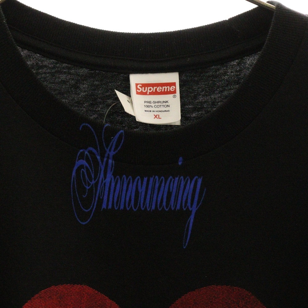 SUPREME(シュプリーム) 25SS Announcing Tee アナウンシング フロントプリント クルーネック 半袖Tシャツ カットソー ブラック