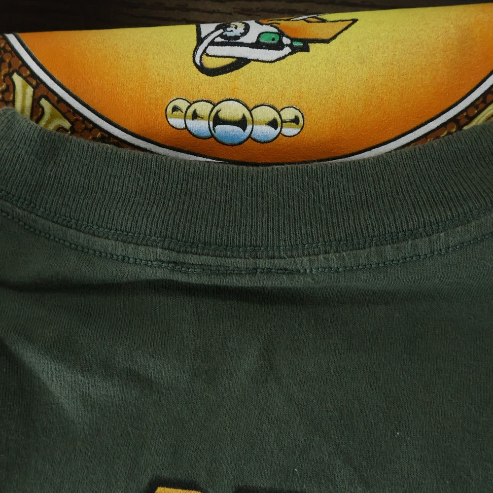 VINTAGE(ヴィンテージ) 90S VINTAGE AEROSMITH NOTHING CAN STOP THIS ROCK WORLD TOUR TEE エアロスミス 両面プリント 半袖Tシャツ カットソー カーキ