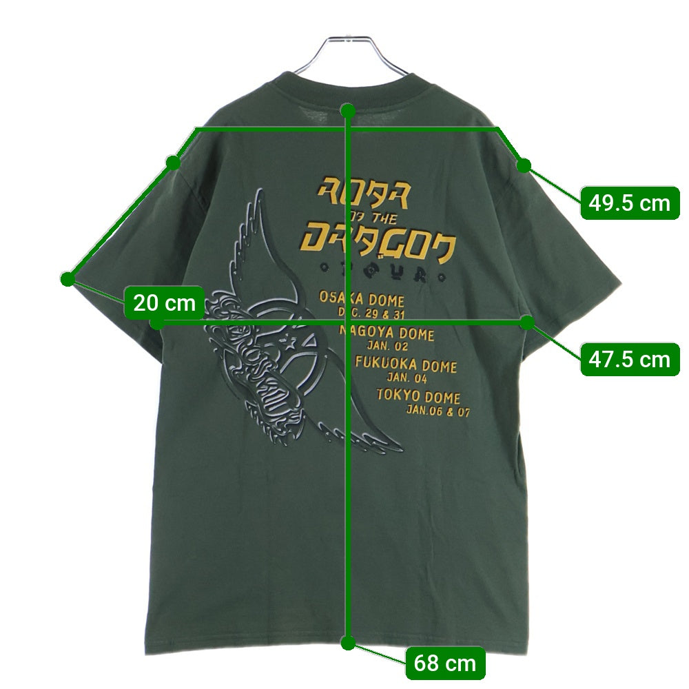 VINTAGE(ヴィンテージ) 90S VINTAGE AEROSMITH NOTHING CAN STOP THIS ROCK WORLD TOUR TEE エアロスミス 両面プリント 半袖Tシャツ カットソー カーキ