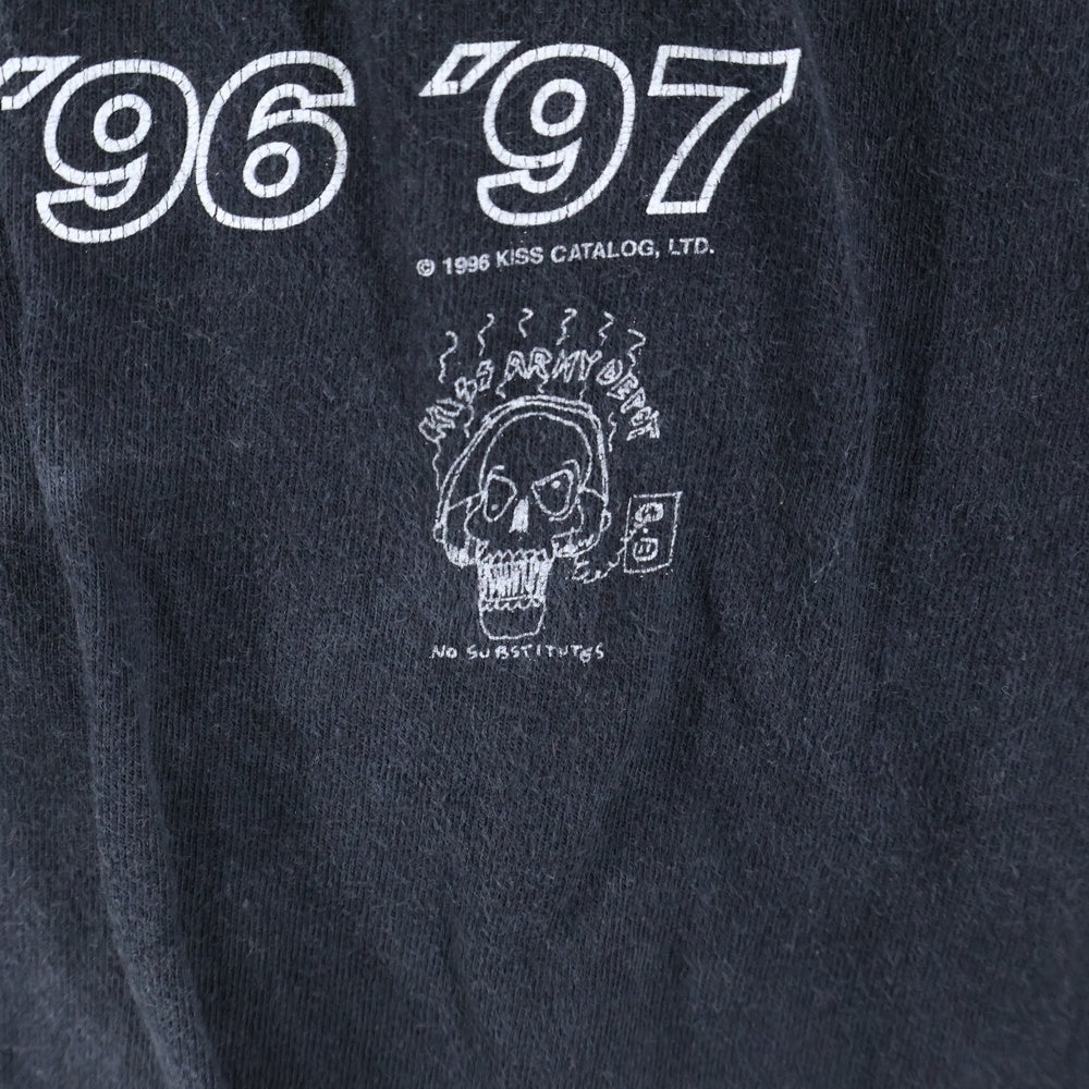 VINTAGE(ヴィンテージ) 90S VINTAGE KISS ALIVE WORLD WIDE TOURE 96 97 キス ワールドワイドツアー プリント 半袖Tシャツ カットソー ブラック