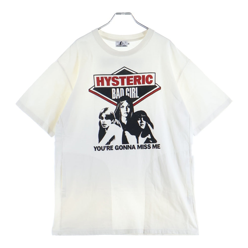 HYSTERIC GLAMOUR(ヒステリックグラマー) BAD GIRL バッドガール プリント クルーネック 半袖Tシャツ カットソー ホワイト 02182CT18
