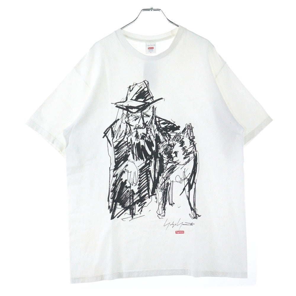 SUPREME(シュプリーム) 20AW ×Yohji Yamamoto Scribble Portrait Tee ヨウジヤマモト スクリブル ポートレート プリント クルーネック 半袖Tシャツ カットソー ホワイト