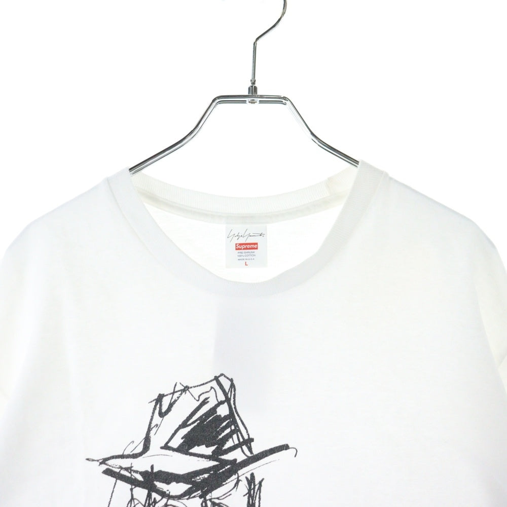 SUPREME(シュプリーム) 20AW ×Yohji Yamamoto Scribble Portrait Tee ヨウジヤマモト スクリブル ポートレート プリント クルーネック 半袖Tシャツ カットソー ホワイト