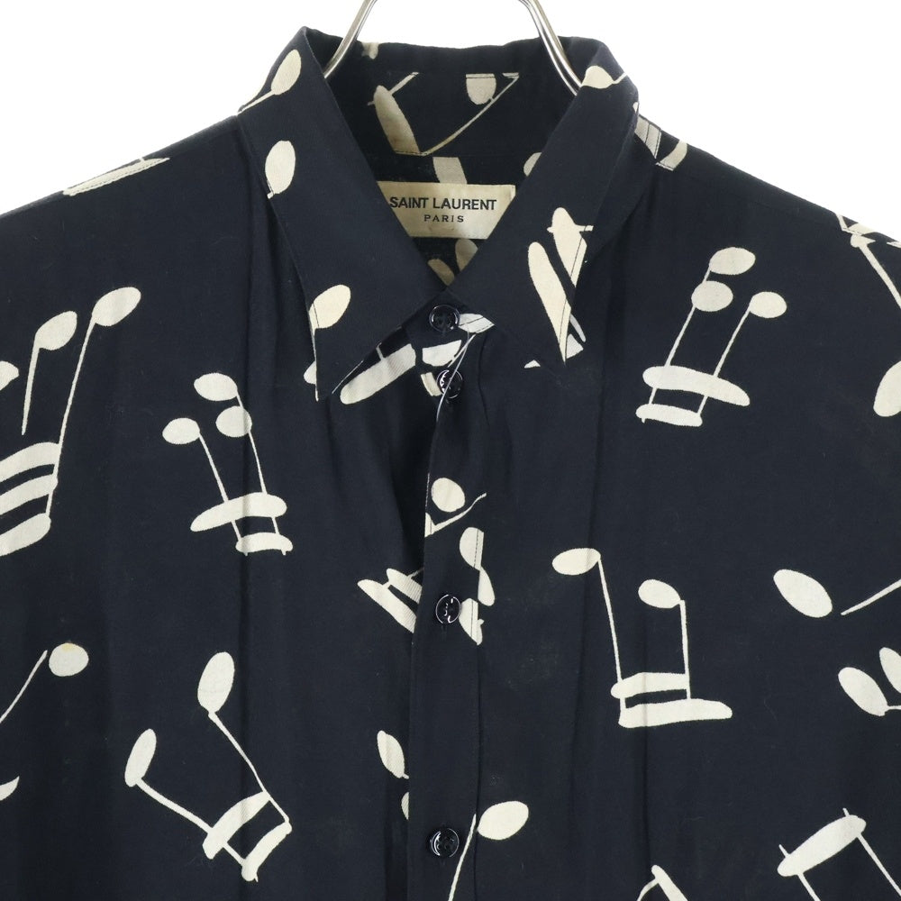 SAINT LAURENT PARIS(サンローランパリ) 16AW ミュージックノート レーヨン 長袖シャツ ブラック 437581 Y325N