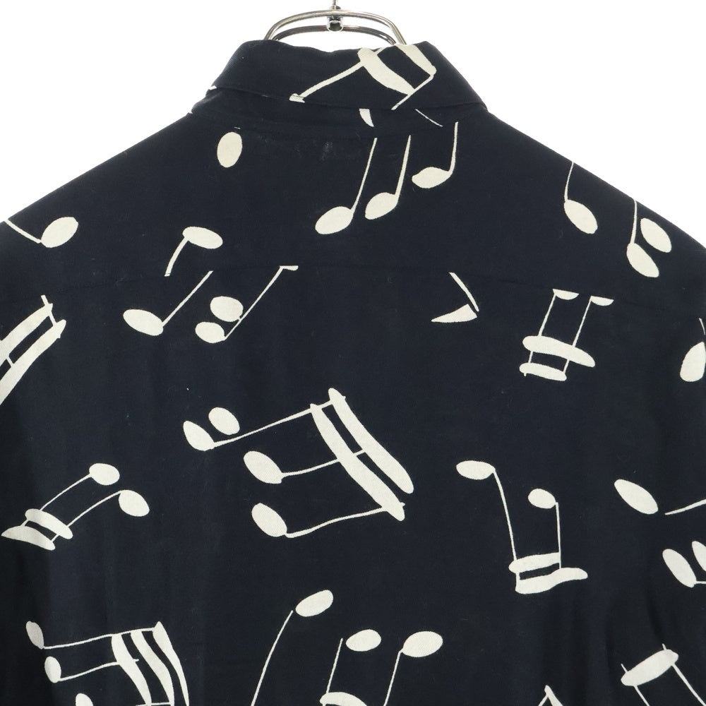 SAINT LAURENT PARIS(サンローランパリ) 16AW ミュージックノート レーヨン 長袖シャツ ブラック 437581 Y325N