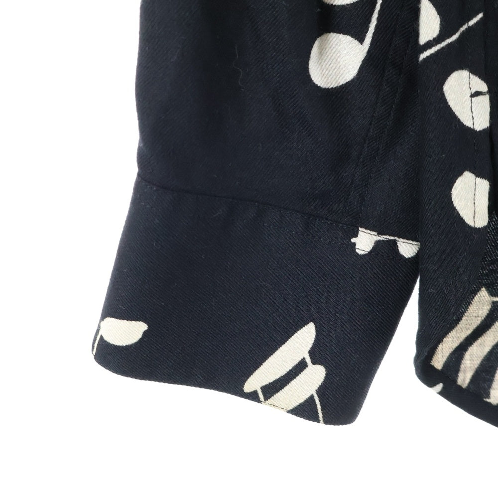 SAINT LAURENT PARIS(サンローランパリ) 16AW ミュージックノート レーヨン 長袖シャツ ブラック 437581 Y325N