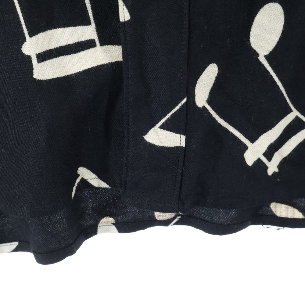 SAINT LAURENT PARIS(サンローランパリ) 16AW ミュージックノート レーヨン 長袖シャツ ブラック 437581 Y325N