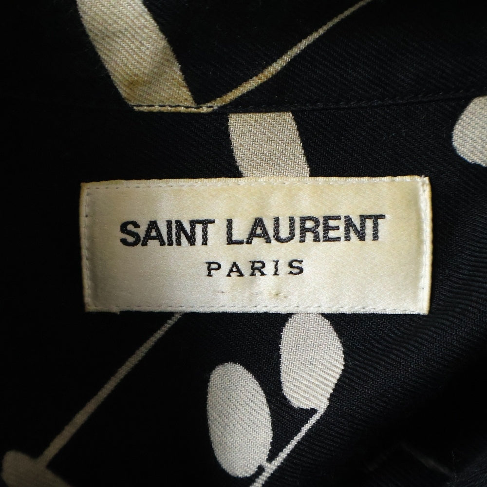 SAINT LAURENT PARIS(サンローランパリ) 16AW ミュージックノート レーヨン 長袖シャツ ブラック 437581 Y325N