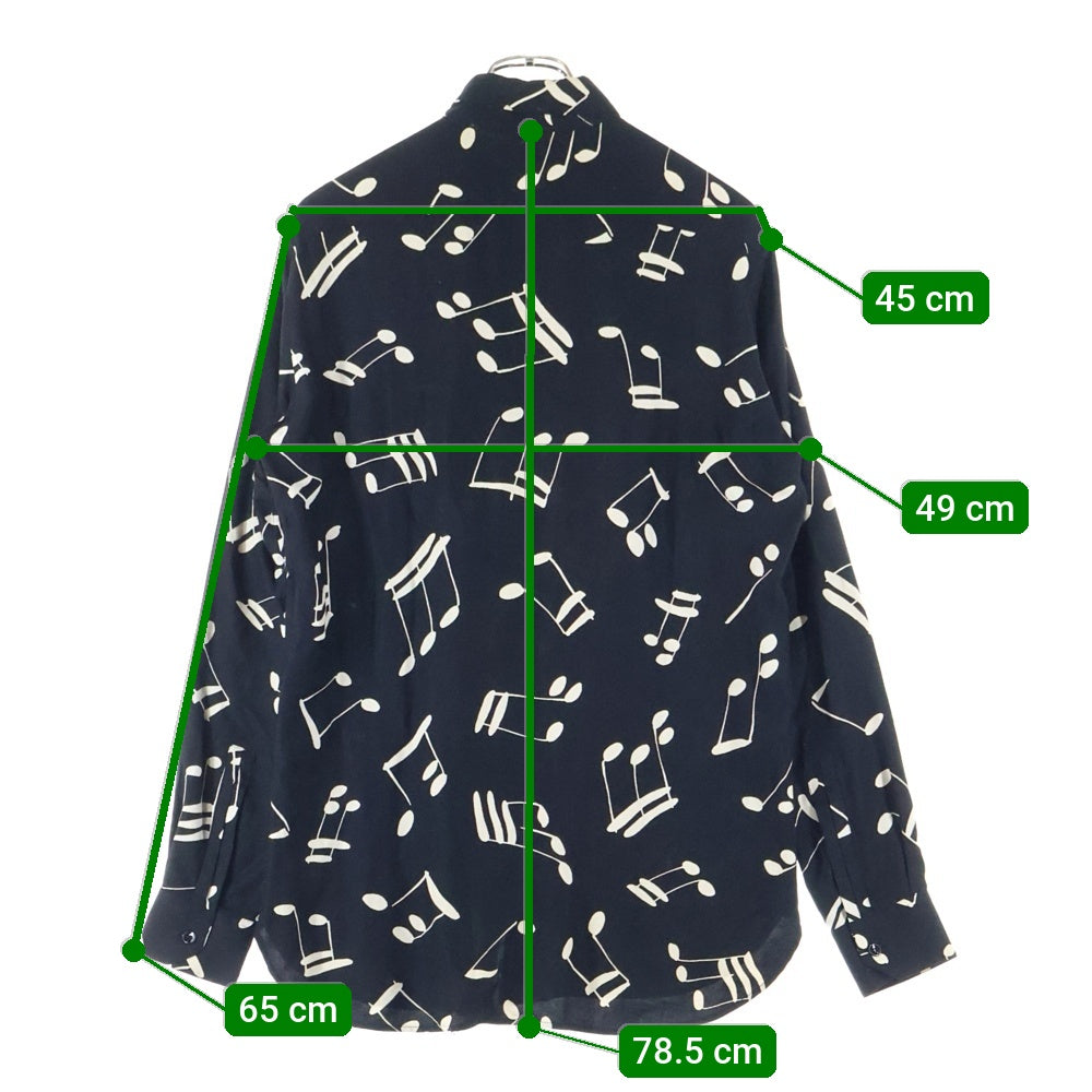 SAINT LAURENT PARIS(サンローランパリ) 16AW ミュージックノート レーヨン 長袖シャツ ブラック 437581 Y325N