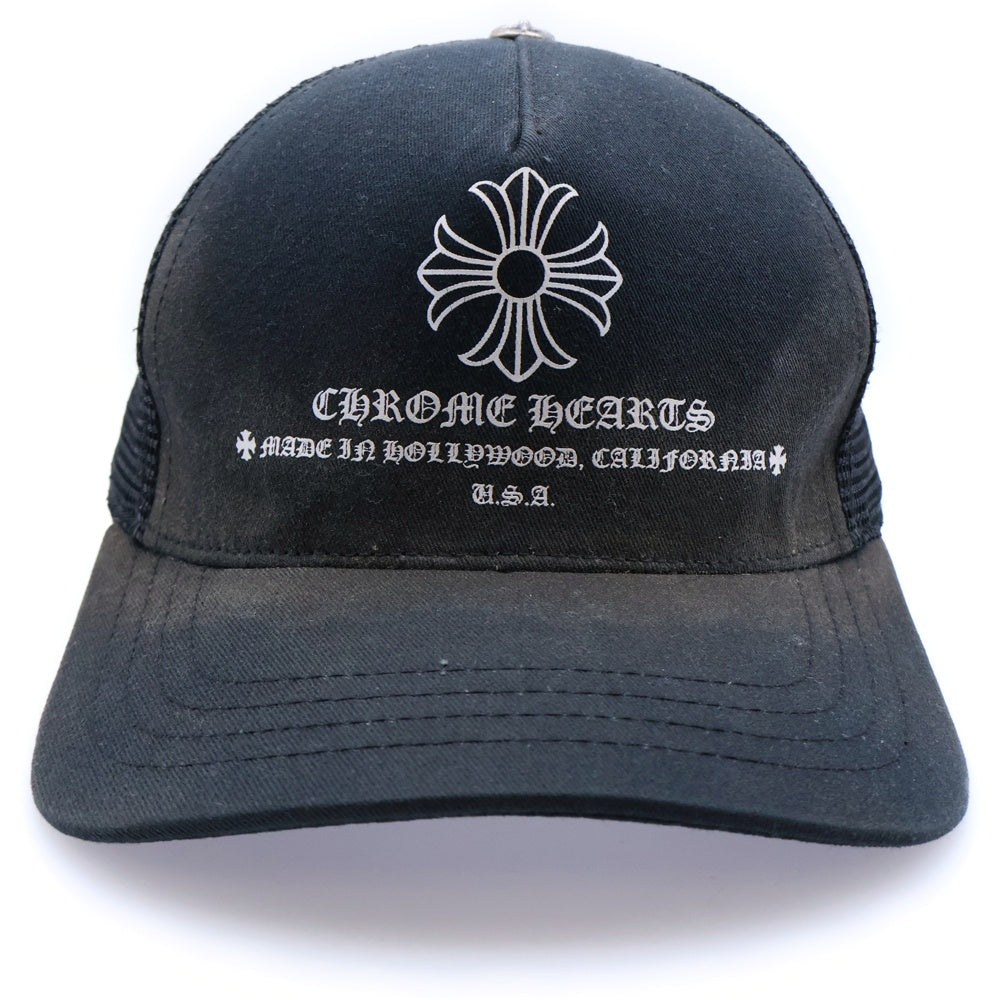 CHROME HEARTS(クロムハーツ) PRINTED TRUCKER CAP CHプラス プリント トラッカーメッシュキャップ ブラック/シルバー
