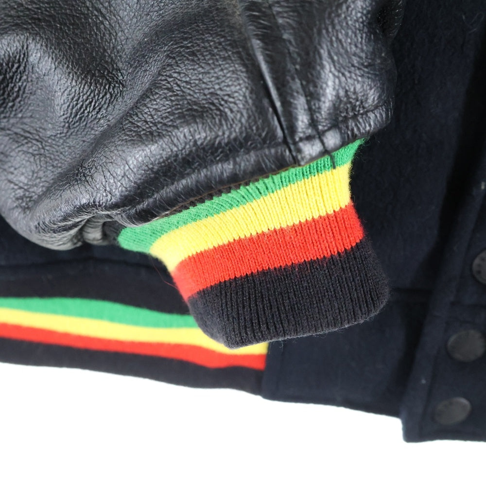 STUSSY(ステューシー) 00S VINTAGE OLD × MASTERPIECE Varsity Jacket ヴィンテージ オールド マスターピースジップアップ ウール スタジアム バーシティ ジャケット ブラック