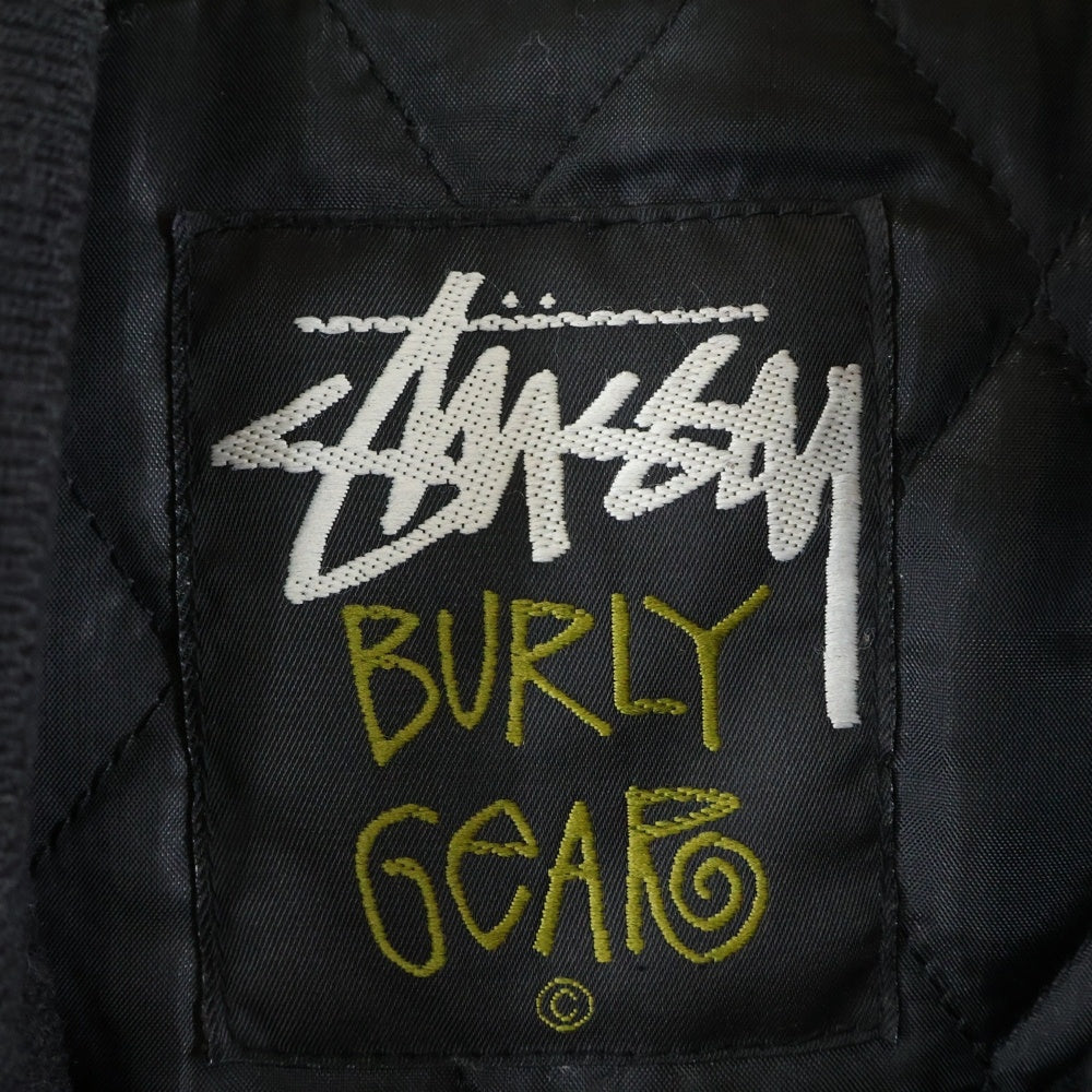 STUSSY(ステューシー) 00S VINTAGE OLD × MASTERPIECE Varsity Jacket ヴィンテージ オールド マスターピースジップアップ ウール スタジアム バーシティ ジャケット ブラック