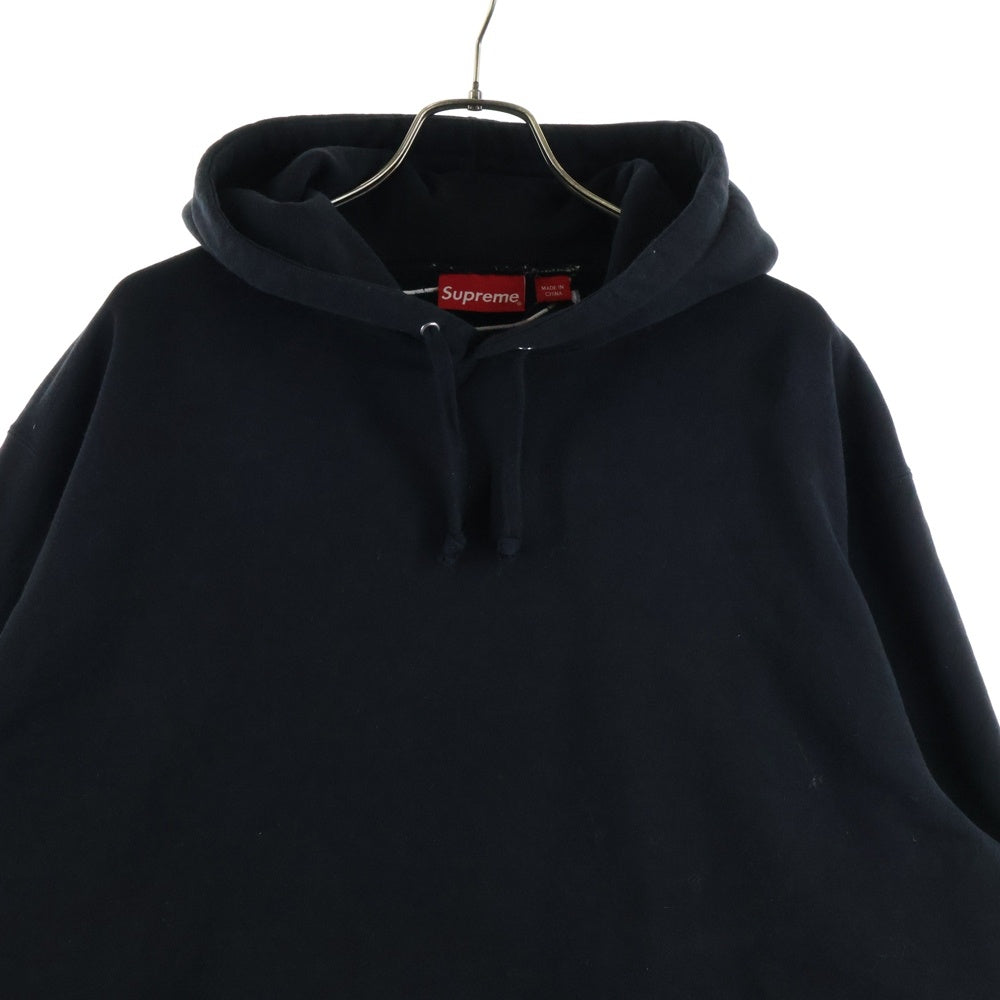 SUPREME(シュプリーム) 22AW Satin Applique Hooded Sweatshirt Mint サテンアップリケ バックロゴスウェット プルオーバーパーカー ブラック