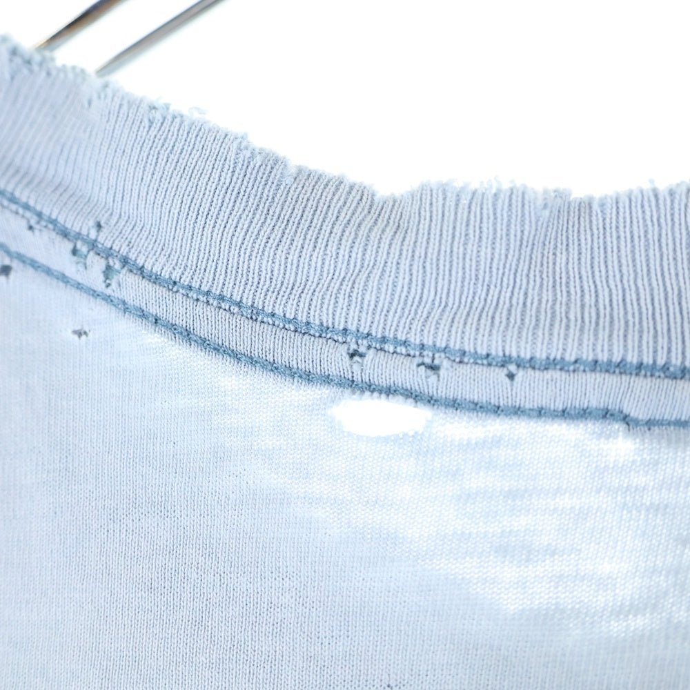 STUSSY(ステューシー) 80S VINTAGE OLD ヴィンテージ オールド 8ボール ロゴプリント クルーネック 半袖シャツ カットソーライトブルー