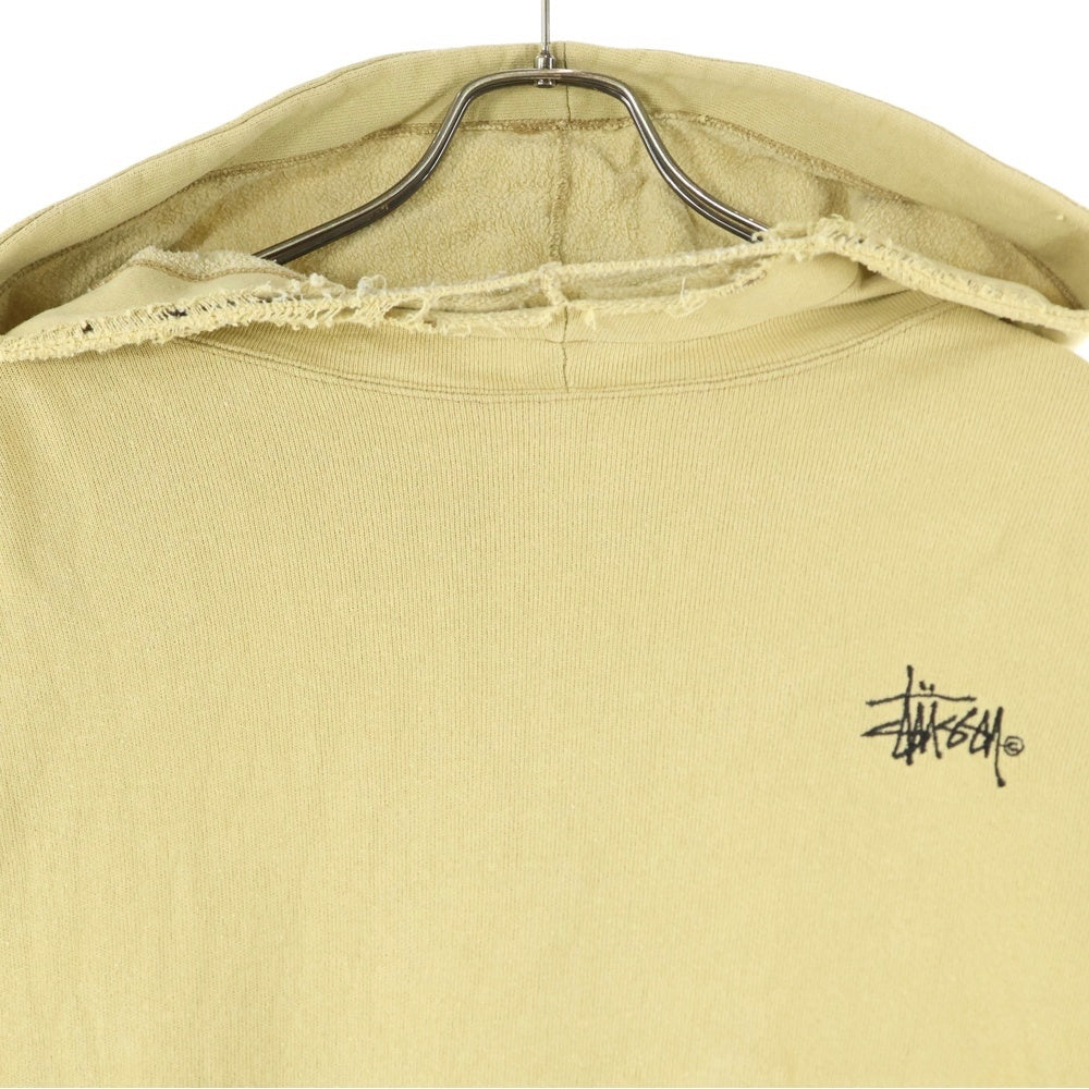 STUSSY(ステューシー) 80S VINTAGE OLD ヴィンテージ オールド ストックロゴ刺繍 スウェット プルオーバーパーカー ベージュ