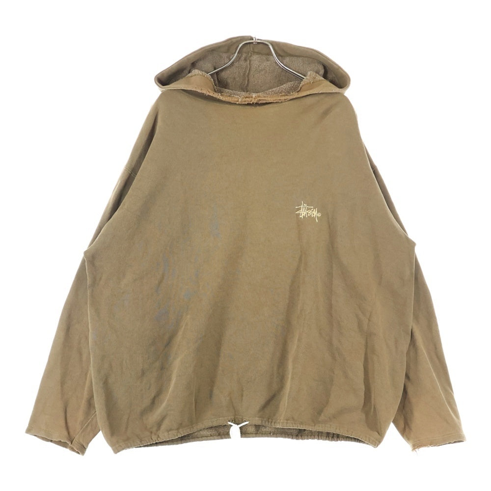 STUSSY(ステューシー) 80S VINTAGE OLD ヴィンテージ オールド ストックロゴ刺繍 スウェット プルオーバーパーカー ブラウン