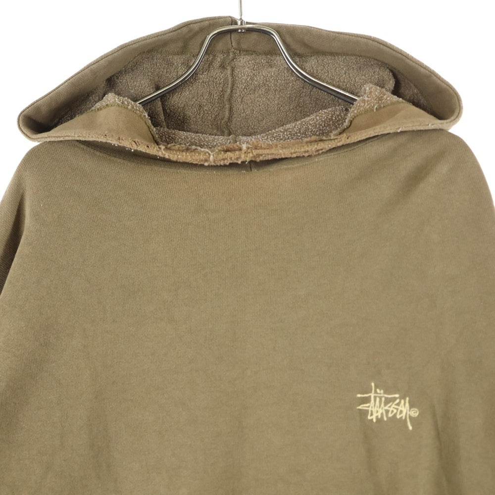 STUSSY(ステューシー) 80S VINTAGE OLD ヴィンテージ オールド ストックロゴ刺繍 スウェット プルオーバーパーカー ブラウン