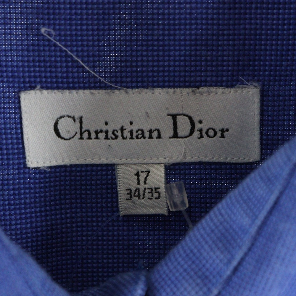 Christian Dior(クリスチャンディオール) オープンカラー コットン 長袖 開襟シャツ ブルー