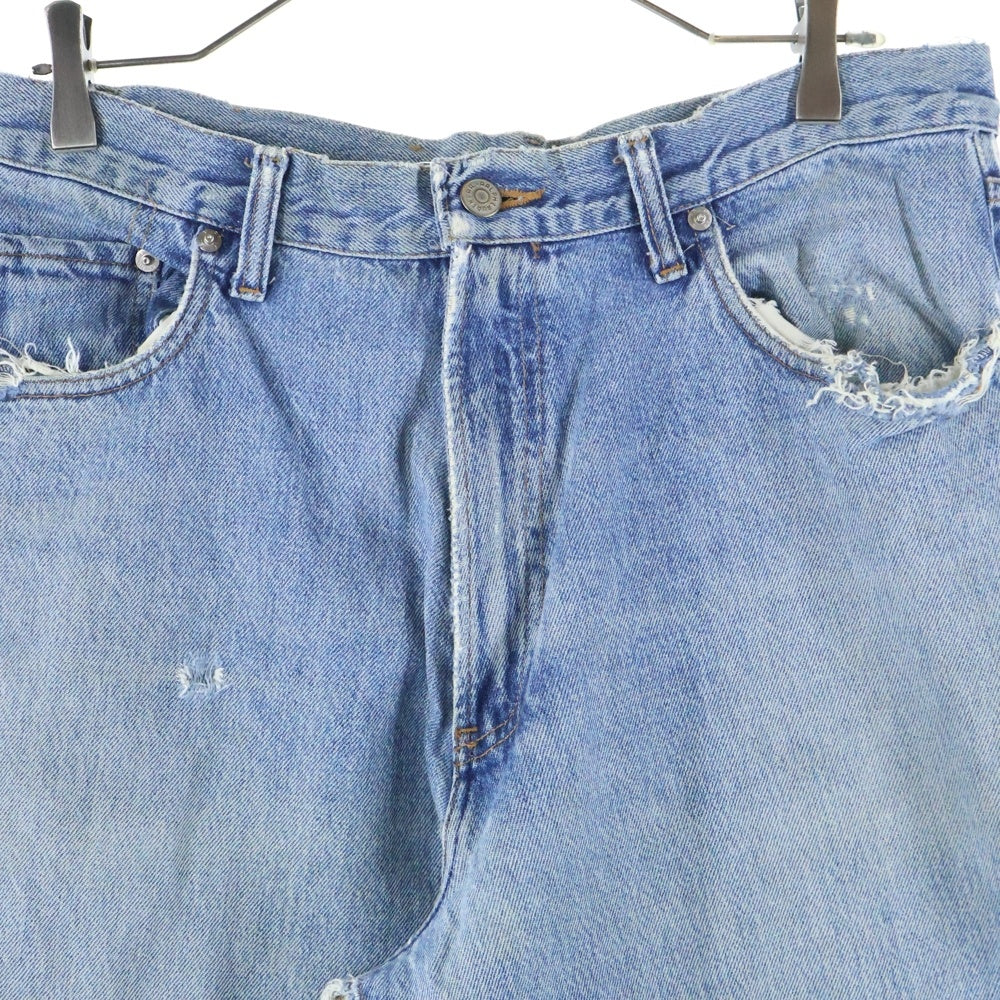 RRL(ダブルアールエル) USA製 ジップフライ ダメージ ストレート デニムパンツ インディゴ