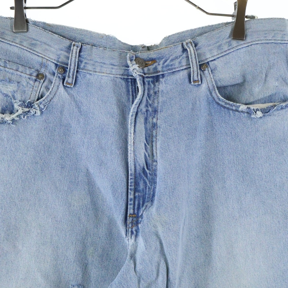 RRL(ダブルアールエル) USA製 ジップフライ ダメージ ストレート デニムパンツ インディゴ