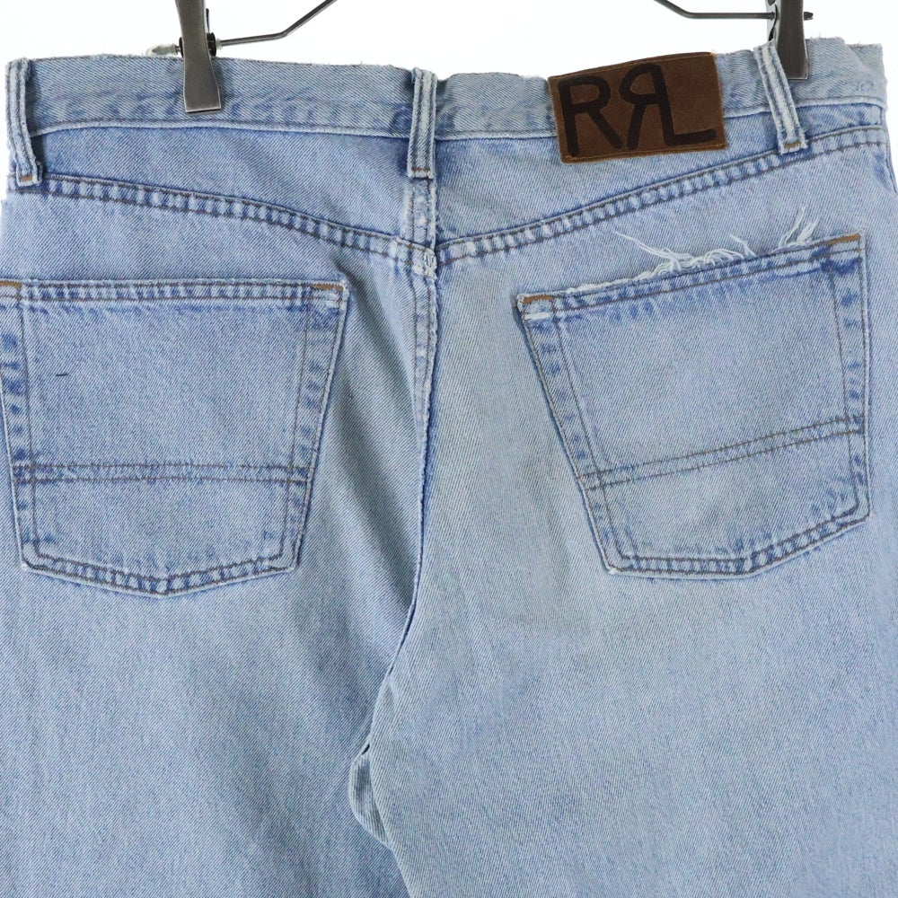 RRL(ダブルアールエル) USA製 ジップフライ ダメージ ストレート デニムパンツ インディゴ