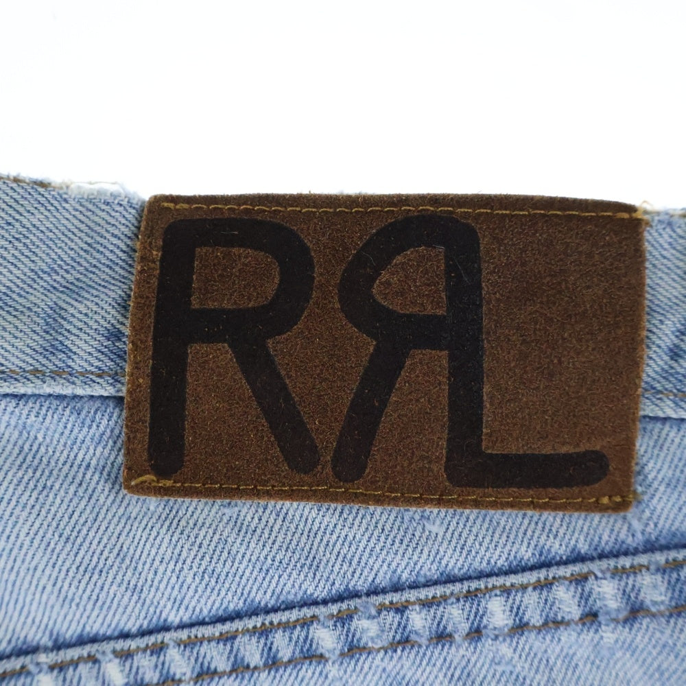 RRL(ダブルアールエル) USA製 ジップフライ ダメージ ストレート デニムパンツ インディゴ