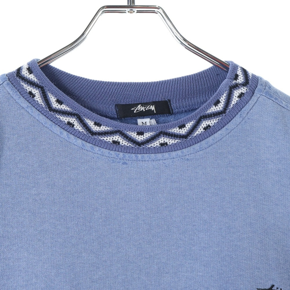 STUSSY(ステューシー) 80S VINTAGE OLD ヴィンテージ オールド ロゴ刺繍 クルーネック スウェット トレーナー ブルー