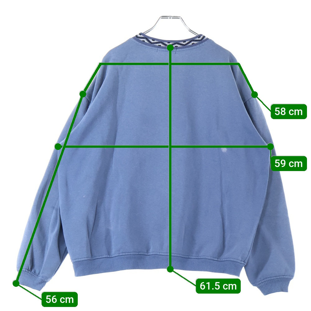 STUSSY(ステューシー) 80S VINTAGE OLD ヴィンテージ オールド ロゴ刺繍 クルーネック スウェット トレーナー ブルー