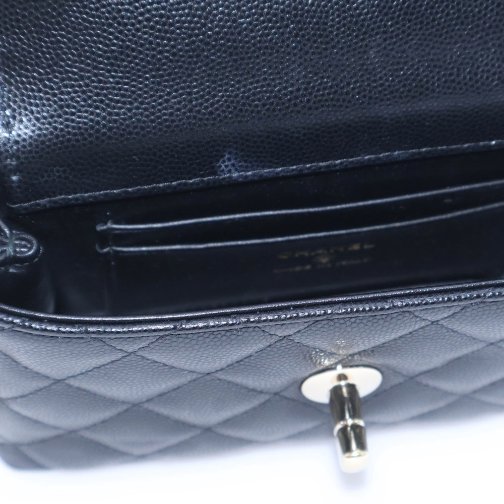 CHANEL(シャネル) キャビアスキン エクストラミニ ココハンドル 2WAY チェーン ショルダーバッグ ハンドバッグ ブラック レディース AP4244