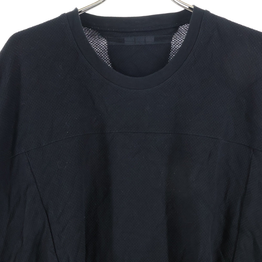 NILφS(ニルズ) 18SS RECTANGLE CUT&SEWN レクタングル コットン ワッフル クルーネック 半袖Tシャツ カットソー ブラック 620CUM10