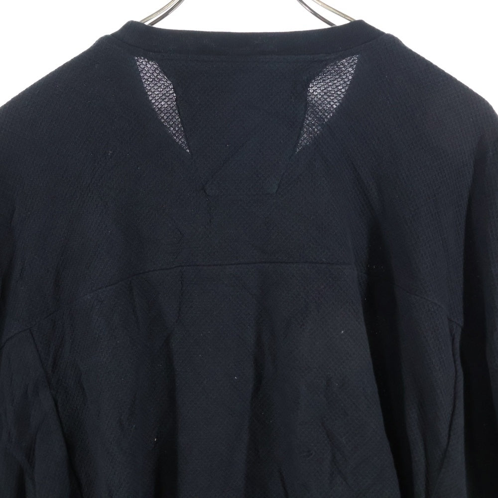 NILφS(ニルズ) 18SS RECTANGLE CUT&SEWN レクタングル コットン ワッフル クルーネック 半袖Tシャツ カットソー ブラック 620CUM10