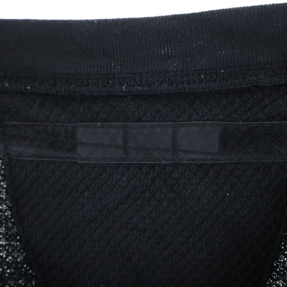 NILφS(ニルズ) 18SS RECTANGLE CUT&SEWN レクタングル コットン ワッフル クルーネック 半袖Tシャツ カットソー ブラック 620CUM10