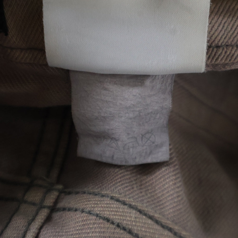 JULIUS(ユリウス) ダメージ加工 ボタンフライ コットン ストレートデニムパンツ ピンク