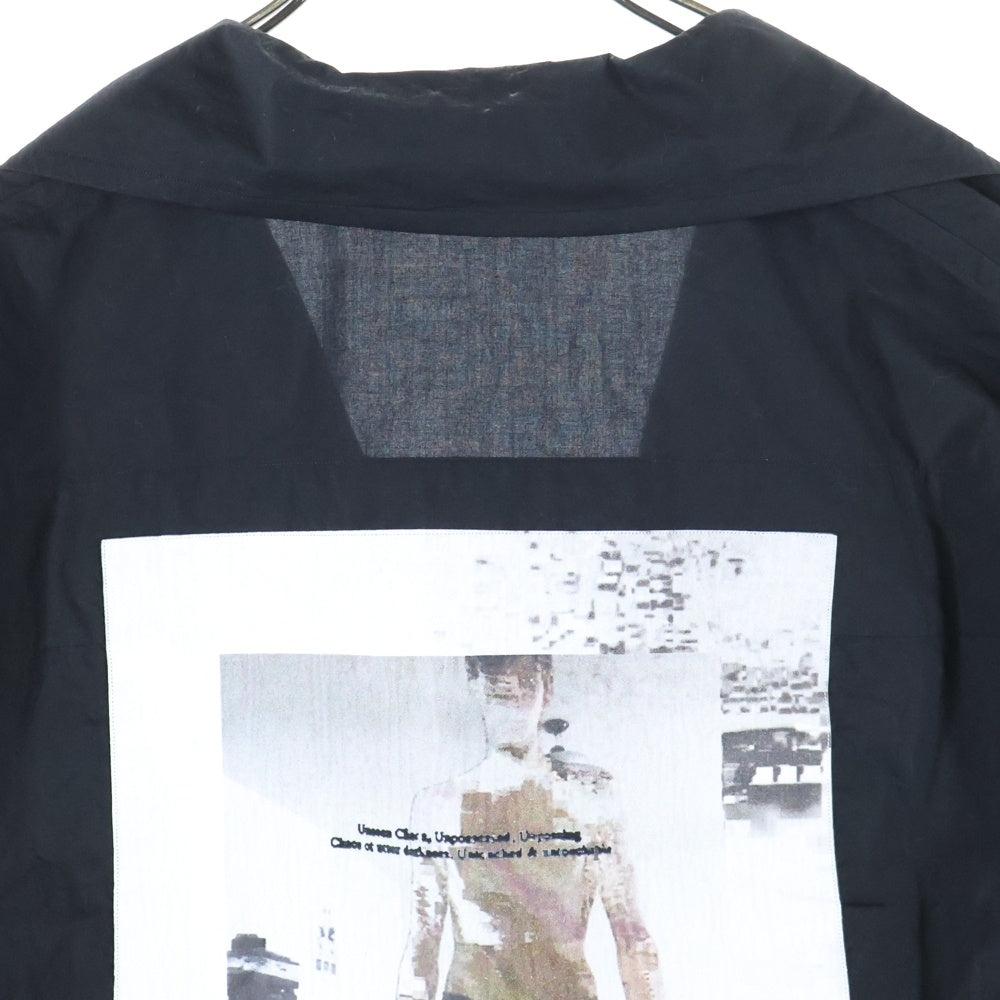 JULIUS(ユリウス) 19SS バックプリント オープンカラー ボックス 半袖シャツ ブラック 657SHM3-P